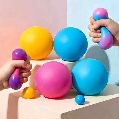 Pelota antiestrés que cambia de color, juguete blando para apretar, juguete antiestrés para adultos, pelota blanda extra grande para apretar, pelota antiestrés elástica, alivia la ansiedad, apta para uso doméstico, regalo perfecto para novio/novia, opción para cumpleaños o fiesta