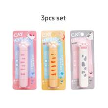 1pc/3pcs Kawaii Cat Paw Dual Function Stationery, Mini Correction Tape & Dot Glue 2 In 1 Clear Adhesive, Perfect For Scrapbook DIY, Back To School - Multicolor - View 9
