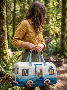 2D Printed Camper Bus Weekender Travel Tote,Travel Beach Bag,Spacious Lightweight Durable Duffle Bag,Overnight Carry Bag For Women,Travel Must-Have - Multicolor - View 7