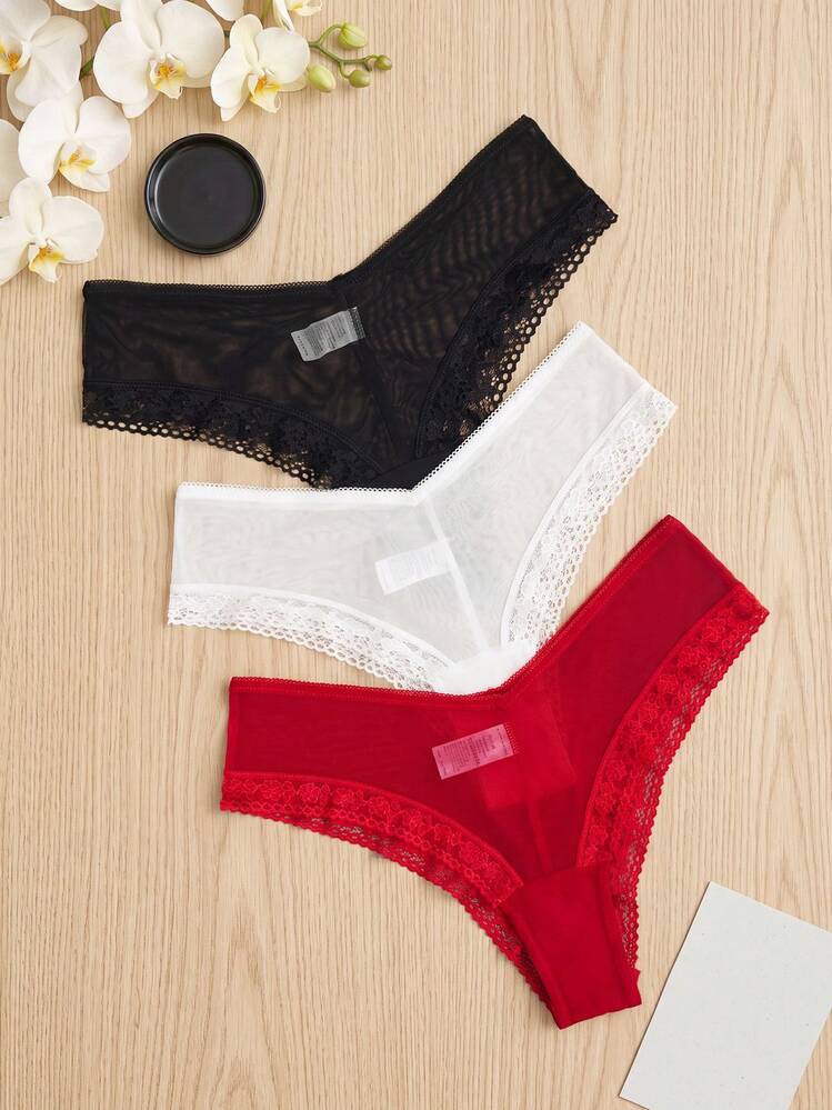 3件組情人節低腰半透明性感女款內褲 巴西風 春夏款 - 彩色 - 查看 4