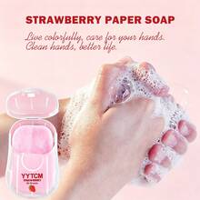 YYTCM Strawberry Scented Portable Soap Sheets 50pcs With Mini Flip-Top Storage Box, Disposable Hand Soap Paper For Travel, Outdoor, Commuting, Gentle And Easy To Rinse - Strawberry - View 7