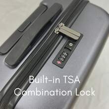 JLY 3-Piece Luggage Set Hard Shell Suitcases ABS+PC, Spinner Wheels, TSA Lock, Lightweight Travel Set - Black - View 6