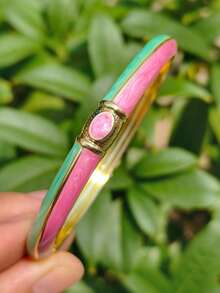 Beautiful Open Cuff Bracelet, Multi-Color Stackable Bracelet, Liquid Sand Oil Drop Handmade Craft Bracelet, Suitable As Women's Gift - Oil-infused Gemstone - View 16