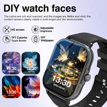 Smart Watch, Wireless Call/Dialing, Multi-Sport Modes, Unisex, Sports Watch, Customizable Wallpaper, Compatible With IPhone/Android - Multicolor - View 4
