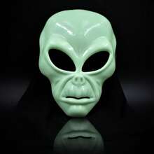 1pc Realistic Latex Green Alien Mask, Halloween, Christmas Decoration, Bar Performance, Carnival Party Costume - Multicolor - View 11