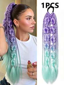 Trenzas de Burbuja Retorcidas de Colores Mixtos Hechas a Mano - Extensiones de Cabello Estilo Vacaciones para Mujeres, Versátiles para Todos los Tipos de Cabello 24 Pulgadas - Multicolor - Ver 15