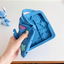 Disney Stitch Silicone 3D Tablet Protective Case, Protective Cover, Equipped With Integrated Molded Telescopic Stand For Convenient Daily Use, 3D Embossed Design, Bluetooth Stylus Slot, Carrying Strap, Shockproof And Anti-Drop, Premium Look For Photography, Suitable For IPad/Air/Pro Models - Royal Blue - View 5