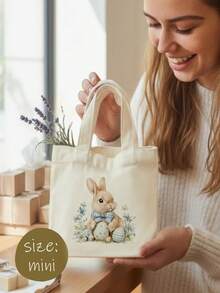 5/10pcs Mini/S/M/L Size Reusable Cute Rabbit Bow Heart Pattern Canvas Gift Bags Party Favor Bags Set, Birthday Party Kids Theme Party Gift Bags Baby Shower Back To School Graduation Party Theme Party Thanksgiving Christmas Anniversary Party Gift Packaging Bags Essential - View 41