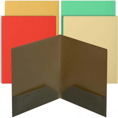 Plastic Folders With Pockets, 5 Pcs, Colorful| 2 Pocket Folders Plastic
