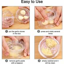 Manual Garlic ,Manual Garlic Crusher And Mincer, Transparent Twisting Garlic Chopper Tool, Multi-Functional Handheld Grinder For Ginger, Nuts, Herbs And Spices, Easy To Clean Kitchen Gadget - White - View 9