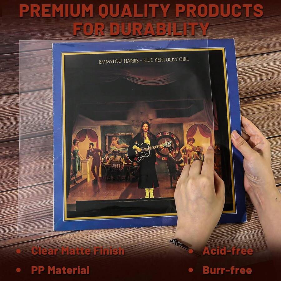 50pcs Premium Vinyl Record Outer Sleeves, Plastic Protective Covers, Suitable For LP Records And Album Covers, 12-Inch/10-Inch/7-Inch Single Records - Dust-Proof And Scratch-Resistant, Thickened Transparent Material, No-Seal Flap Design, Easy Access Opening, Provides Excellent Protection - Clear - View 1