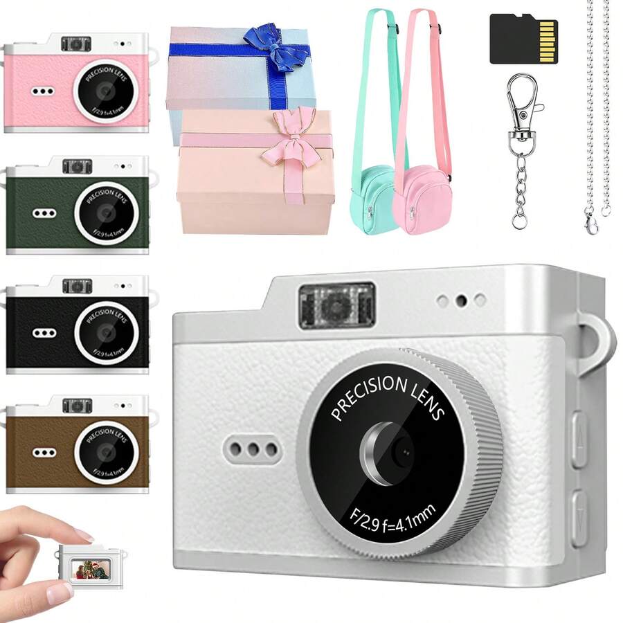 Kamera Digital Mini, Kamera Digital Definisi Tinggi, Kamera Digital Portabel, Kamera Digital HD 1080P, Mendukung Kartu Memori 32GB, Kamera Digital SLR Portabel, Multi-Fungsi Multi-Filter, Cocok untuk Vlogging dan Fotografi Perjalanan, Mainan Kamera Digital (Baterai Isi Ulang 200mA) - X5 (dengan kartu) - View 1