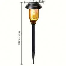 4pcs Solar Outdoor Lights - LED Solar Torch Lights With Flickering Flame, Solar Lawn Lights, Solar Pathway Decorative Lights, Suitable For Garden Decoration Upgraded Pathway Lighting Outdoor Decorative Lights, Used For Outdoor Yard Patio Lawn Torch - One Size Fits All - View 7