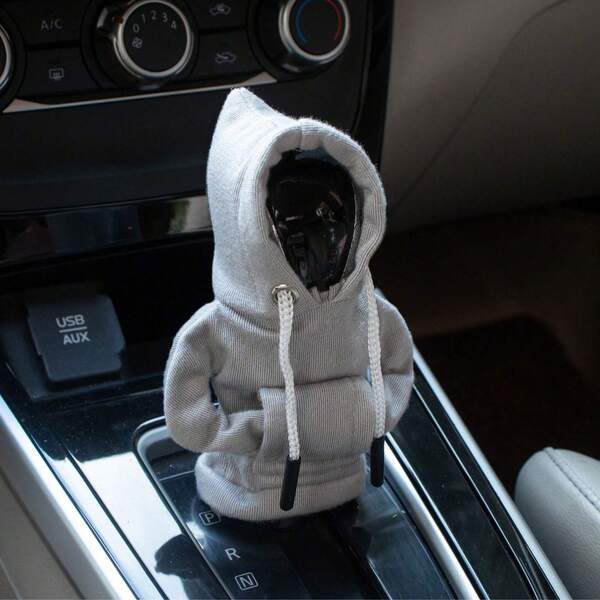 1pc Universal Car Gear Shift Cover Hoodie, Fashionable Mini Hooded Sweatshirt For Auto Gear Stick Shifter Knob, Interior Accessories Decor,Car Accessories