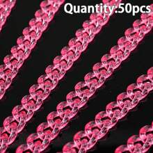 50pcs Rantai Akrilik Transparan Warna Campuran untuk Membuat Perhiasan DIY, Gelang, Gantungan Mobil, dan Aksesoris Rantai Ponsel - Rantai transparan buatan sendiri - View 11