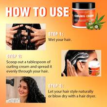 Curling Cream, Infused With Black Castor Oil, Long-Lasting Frizz Control, Moisturizing And Soft Hold, Provides Deep Hydration, Enhances Curl Definition And Shine, Styling Conditioner Cream, Suitable For Wavy And Curly Hair - Cream - View 11