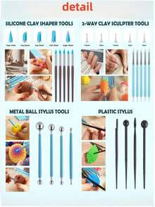 14Pcs Dotting & Indentation Tools Set Double Ended Stainless Steel For Clay Nail Art Rock Painting Artists Hobbyists - Multicolor - View 6