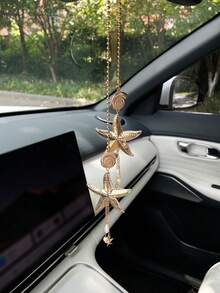 Creative Starfish Car Hanging Ornament, Rearview Mirror Decoration, Car Interior Hanging Decor, Car Rearview Mirror Decorative Pendant - A - View 5