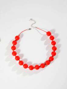 1pc/Fashion Minimalist Old Money Style Solid Color Handmade Beaded Necklace, Suitable For Women's Daily Commute And Date, Atmospheric Gift - Multicolor - View 6