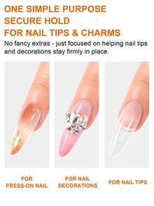 TWOING 3pcs/1pc 15ml Semi-Solid Nail Tips Glue Gel For False Nails, Press-On Tips, Rhinestones & Resin Gems, Long-Lasting Home Nail Art, UV/LED Lamp Required - 15ml - View 3