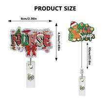 1pc Santa Claus, Reindeer, Gingerbread Man Gold Onion Sequin Snowman Christmas Tree Sock Glove, With Retractable Clip Rotating Easy Clip ID, Perfect Christmas Gift For Friends And Family - Multicolor - View 4