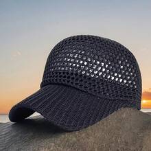 戶外棒球帽 中性款 夏季涼帽 透氣網布 釣魚 登山 派對 適用 素色 聚酯纖維 (Polyester) 無鏤空 - 彩色 - 查看 7