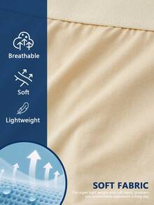 Norcotton 1PC Pure Cotton Solid Color Basic Knit Fabric Men's Briefs With Contrast Waistband - Apricot - View 6