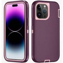 Anti-Drop Anti-Shock Anti-Wear Full Body Protection Phone Case, Durable And Sturdy, 3-In-1 Protective Case Compatible With Iphone, Galaxy And Other Phones - Wine Pink - View 39