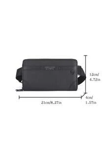 Men's Wear-Resistant Crossbody Waist Bag, Fashionable Minimalist Cashier Bag, Korean Style Solid Color Chest Bag - Multicolor - View 4