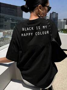 Women T-Shirts - 黑色 - 查看 4