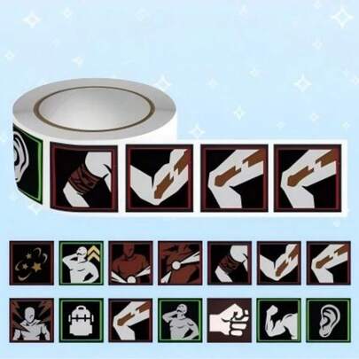 Guangbo 500PCS Delta Action Game Roll Stickers Popular Icon Stickers Notebook Decor,Delta Action Stickers, Game Roll Stickers, Washi Roll Sticker, Game Icon Decals, Game Peripherals, Scrapbook Supplies, Bulk Journal Stickers