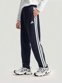 Adidas New Three-Stripe Sports Pants Running Fitness Training Casual Knit Men's Trousers - Blue - View 1