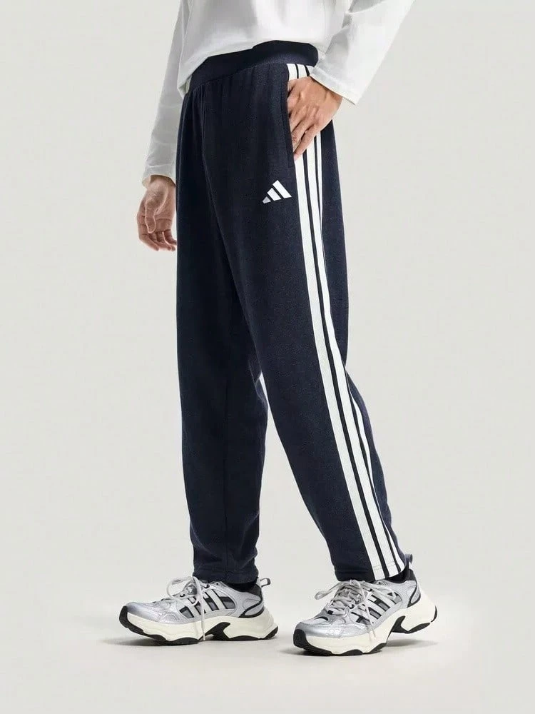 Adidas New Three-Stripe Sports Pants Running Fitness Training Casual Knit Men's Trousers - Blue - View 1