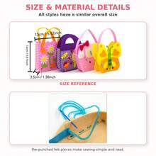 4/6/8/14pcs Children's DIY Felt Handbag Sewing Kit, Cartoon Educational Handmade Toy - Multicolor - View 13