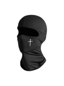 1pc Unisex Solid Color Printed Balaclava Hat Set, Single Hole Full Face Mask, Suitable For Daily Wear And Outdoor Activities - Multicolor - View 4