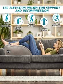 Inflatable Leg And Knee Support Cushion, Inflatable Wedge Pillow, Sleep Leg Pillow, Portable Leg Pillow, Travel Essential, Vacation And Leisure Accessory (Random Air Hole Style) - Multicolor - View 2