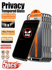 CASECOPS 5Pcs Privacy Phone Screen Protector Film, Full Coverage, Anti-Spy, Anti-Glare, Anti-Fingerprint, Compatible With Phone Cases, Compatible With IPhone 18 Pro Max/18 Pro/17 Pro Max/17 Pro/17/16 Pro Max/16 Pro/16/15 Pro Max/14 Pro Max/13/12/11/XS Max/XR, With Automatic Mounting Tools And Automatic Alignment Tools, Front HD Display, Side Privacy Protection, Suitable For Daily, Office And Home Use - 5Pcs - View 31