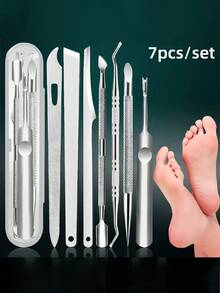 5/7/10pcs Professional Stainless Steel Nail & Foot Care Kit, Premium PedicureTools Set With Portable Travel Case, All-In-One Foot Care Solution For Home,Salon And Travel, Perfect Gift For Christmas And Other Occasions - Multiple Styles - View 8