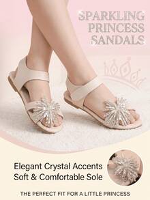 Water Drop Fireworks Girl Sandals, Summer Style, Hook And Loop Design, Pairs Well With Princess Dress To Enhance Atmosphere - White - View 3