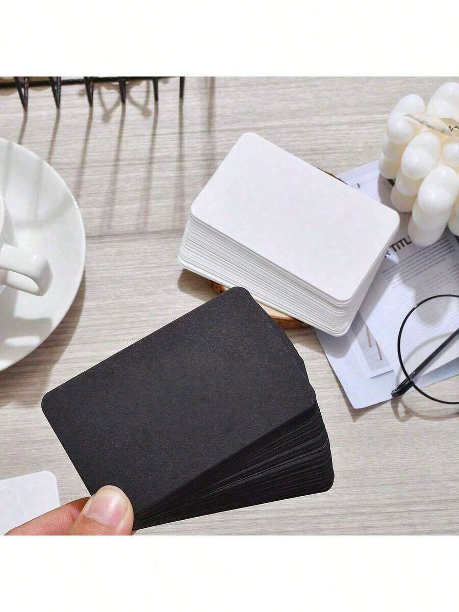 50/100 Blank White Cardstock Small Cards - Word Cards/Bookmarks/Message Cards/Flashcards/Postcards - DIY Minimalist Cards - View 1