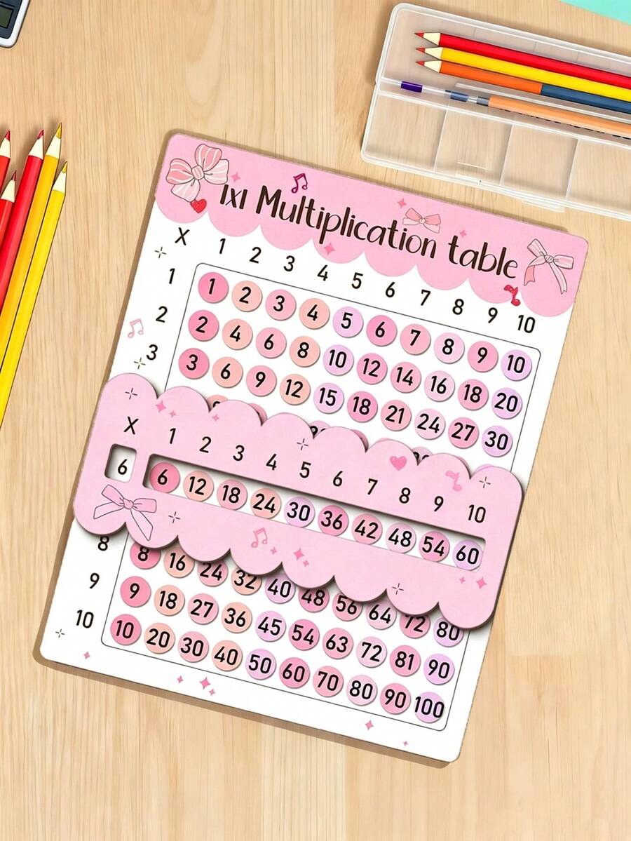 1 Set Composite Multiplication Table, Perfect For Math Lessons And Back To School Gifts. Multi-Functional Craft | Suitable For Family Gatherings. 2D Flat 1x1 Multiplication Table Cards, Colorful Numbers. Perfect Choice For Math Lessons And Back To School Gifts. Multi-Functional Craft | Art, Back To School Season. - Multicolor - View 1