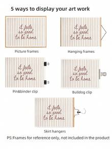 1pc Frameless Neutral Striped "Home Sweet Home" Wall Art Poster, Minimalist Vintage Decor For Dorm, Bedroom, Party Gift - Stripe - View 6