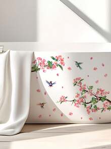mama look 1pc, Floral & Bird Wall Sticker, Petal Butterfly Decoration, PVC Self-Adhesive Removable, Suitable For Bedroom, Living Room, Study, Dining Room, Bathroom, Home Wall Decoration, Room Decor Etc. - Multiple Styles - View 1
