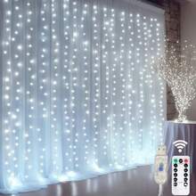 1 Set Bedroom Fairy Curtain Lights, Christmas String Lights With 8 Modes USB Plug, Wall-Mounted Flashing Lights With Remote Control, For Indoor Wedding Party Backdrop Christmas Decoration - USB Curtain Light - View 10