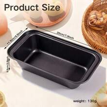 Carbon Steel Non-Stick Loaf Bread Pan Rectangular Cake Mold Bakeware For Toast Meatloaf Brownie - Black - View 9