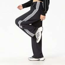 Adidas New Women's Classic Three-Stripe Loose-Fit Twisted Joggers - Black and White - View 3