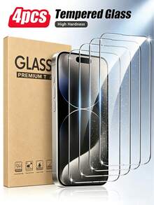NNBILI 4pcs High Definition Transparent Tempered Glass Screen Protector, 1:1 High Definition Image Restoration, Essential For Daily Protection And Use, Compatible With IPhone 11/12/13/14/15/16/16 Plus/16 Pro/16 Pro Max/16e/17/17 Air/17 Pro/17 Pro Max/17e/18/18 Pro/18 Pro Max Full Series - Clear - View 10