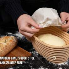 Oval Bread Proofing Basket, Natural Willow Bowl, Bread Proofing Basket With Liner, Suitable For Professional And Home Bakers To Make Handmade Bread - View 10