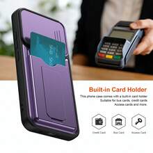 Kompatibel dengan Casing Ponsel Oppo A6 Pro/F31 5G, Casing Ponsel dengan Slot Kartu dan Penyangga, Dilengkapi Lensa Kamera Geser dan Penyangga. - Purple - View 3