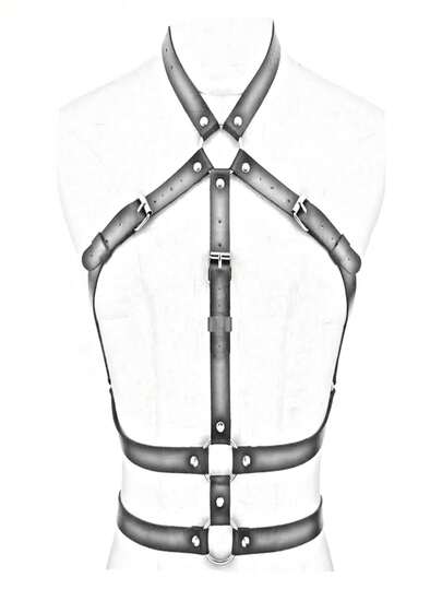 Leather Bondage Outfit Set SM Sexy Party Bondage Bra Top Adult Toy Prop